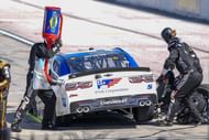 Early pit by NASCAR Xfinity Series driver Kris Wright (5) during the Great Clips 200 at Darlington Raceway, April 5th 2025- Source: Imagn